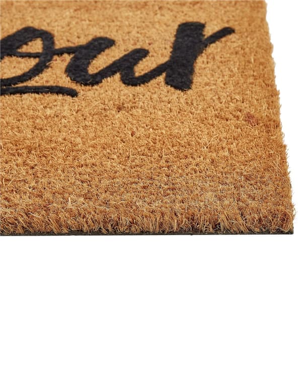 Dörrmatta Natur Kokos PVC-baksida Halkskydd 40 x 60 cm Bonjour Text Motiv Modern Inomhusdekoration