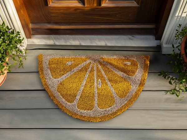 Dörrmatta Gul Natur Kokos PVC-baksida Halkskydd 40 x 60 cm Citronform Modern Inomhusdekoration