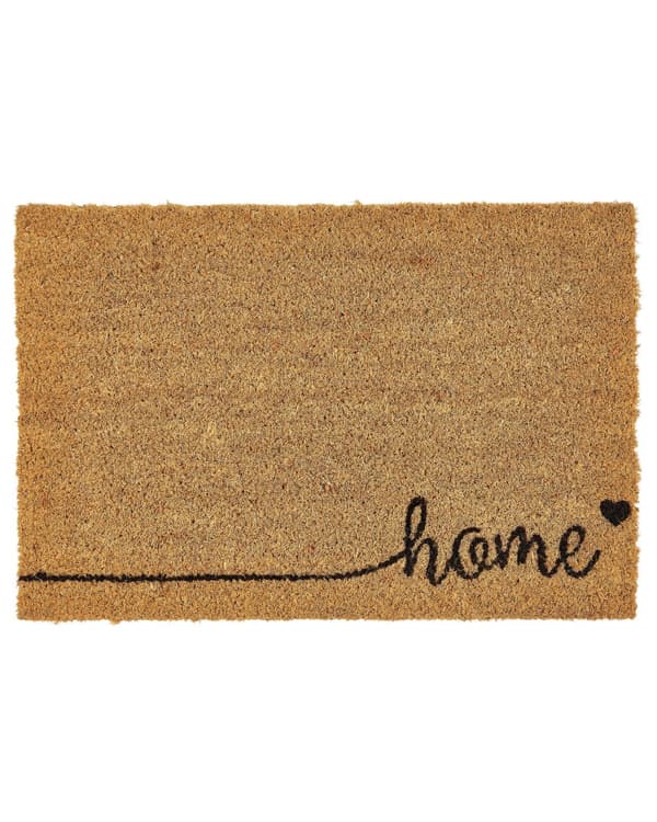 Dörrmatta Natur kokos PVC-baksida Halkskydd 40 x 60 cm Hem Text Motiv Modern Inomhus Dekoration