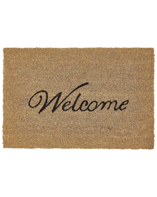 Dörrmatta Natur kokos PVC-baksida Halkskydd 40 x 60 cm Välkommen Bildtext Textmotiv Modern Inomhusdekoration
