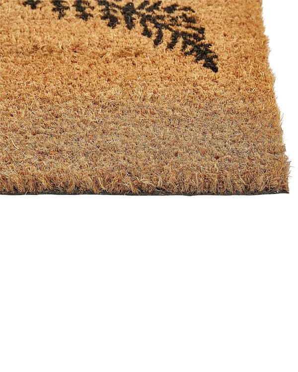 Dörrmatta Natur kokos PVC-baksida Halkskydd 40 x 60 cm Växt Ormbunke Löv Motiv Modern Inredning