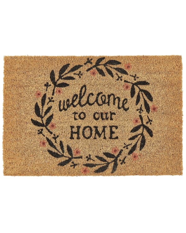 Dörrmatta Natur kokos PVC-baksida Halkskydd 40 x 60 cm Bildtext Textmotiv Modern Inomhusdekoration