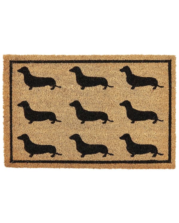 Dørmatte av naturlig kokos med sklisikker PVC-bakside 40 x 60 cm Moderne innendørsdekorasjon med hundetrykk