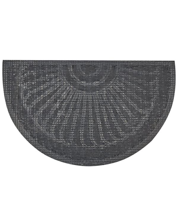 Dørmatte med sklisikker bakside av naturgummi i polyester 45 x 75 cm Halvrund, moderne innendørsdekorasjon