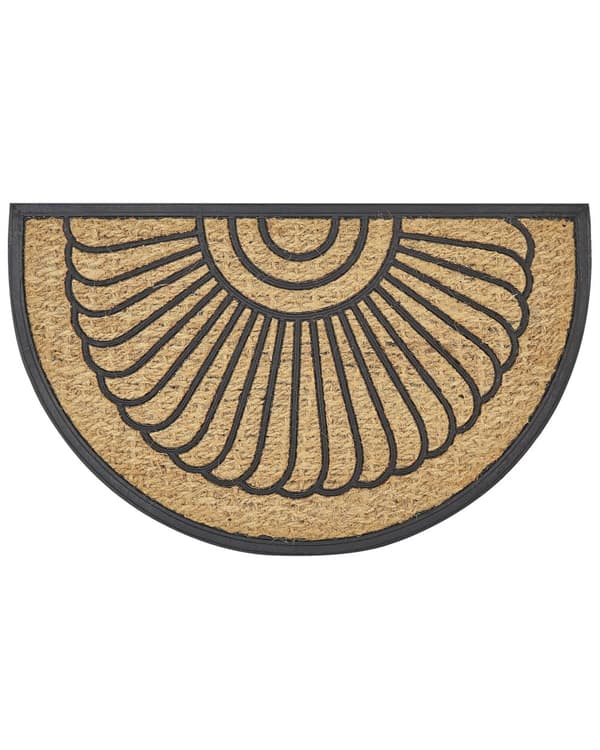 Dørmatte med sklisikker bakside av naturgummi i polyester 45 x 75 cm Halvrund, moderne innendørsdekorasjon