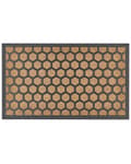 Miniatyrbilde 1 av 5: Dørmatte Naturlig polyester Svart gummibakside Sklisikker 45 x 75 cm Honey Comb Print Moderne innendørs dekorasjon