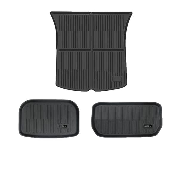 Tesla Model Y Gulvmåtter, Tilpasset, All-Weather TPE Design,Y TPE Bagagerumsmåtter Y TPE Trunk Mats
