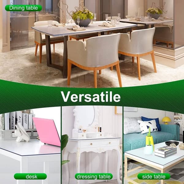 Rootz 2 mm tjock PVC-duk - Transparent bordsskydd - Vattentät och värmebeständig - Klar sikt - Lätt att rengöra - Flera storlekar - 80 cm x 200 cm