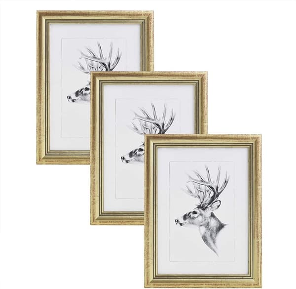 Rootz 3 Pack -kuvakehykset - Puiset valokuvakehykset - Massiivipuinen ulkokehys - Lasipaneeli - Lahja - 10 kokoa - 7 väriä - 2 cm Leveys