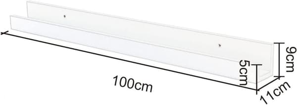 Rootz Flytande Hylla - Vägghylla - Vit Väggställ - Högkvalitativ MDF - Utrymmesbesparande - 100cm x 11cm x 9/5cm