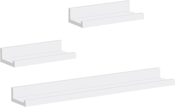 Rootz Flytande vägghylla - Högkvalitativa MDF-hyllor - Vit färg - Enkel montering - Utrymmesbesparande - Mångsidig - Säkerhetsfunktioner - 60x10x5/2cm