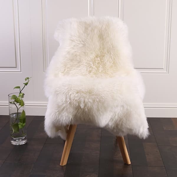 Rootz aito lampaanvillamatto - valkoinen lampaannahkainen matto - XL koko - likaa hylkivä ja kosteutta siirtävä - 90-110cm x 60cm - Ympäristöystävälli