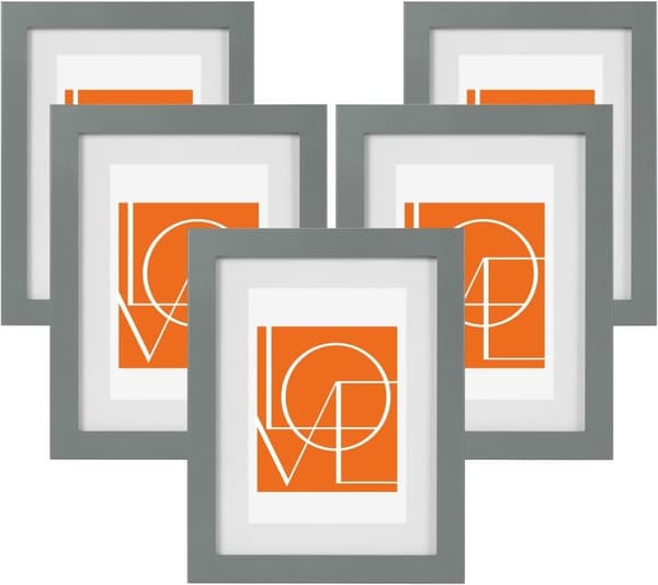 Rootz-kuvakehykset 5 kpl - Valokuvakehykset - Pöytälevy ja seinäteline - MDF-kehys - Pleksilasietupaneeli - Useita kokoja - Kodin sisustus - 30cm x 40