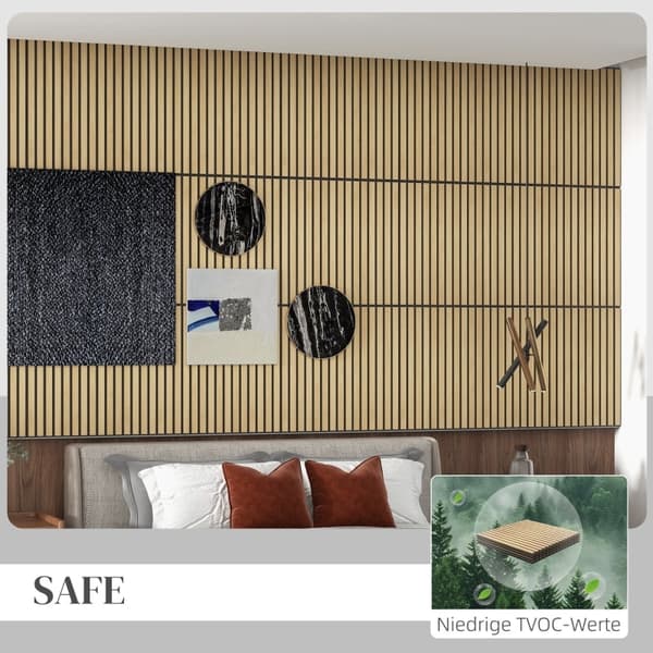 Rootz Acoustic -paneelit - Äänieristyspaneelit - Luonnonpuurakenne - Tee itse tehty säleseinä - Melunvaimennus - MDF ja PET - 60cm x 60cm x 2,1cm
