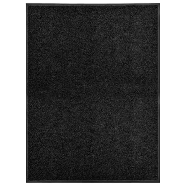 Dörrmatta tvättbar svart 90x120 cm