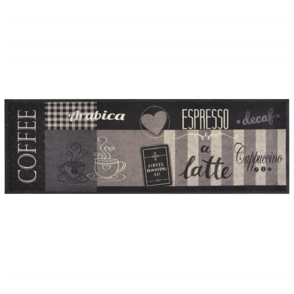 Köksmatta maskintvättbar kaffe svart 60x180 cm sammet