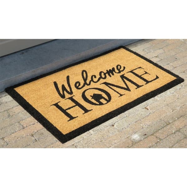 Brun Welcome Home mönster dörrmatta