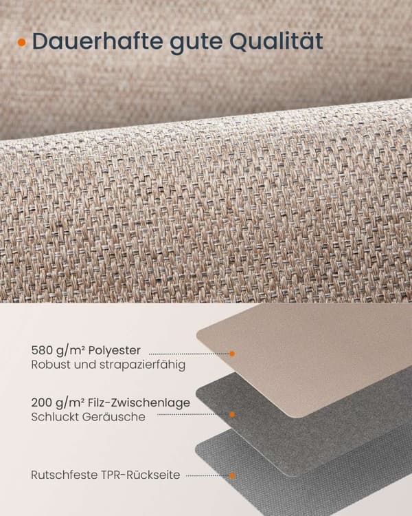 Rootz Area matto 80 x 200 cm - Camel Brown Matto - Juuttilook - Kestävä materiaali - 580 g/m2 Polyesteri - 200 g/m2 Huopa - 650 g/m2 TPR
