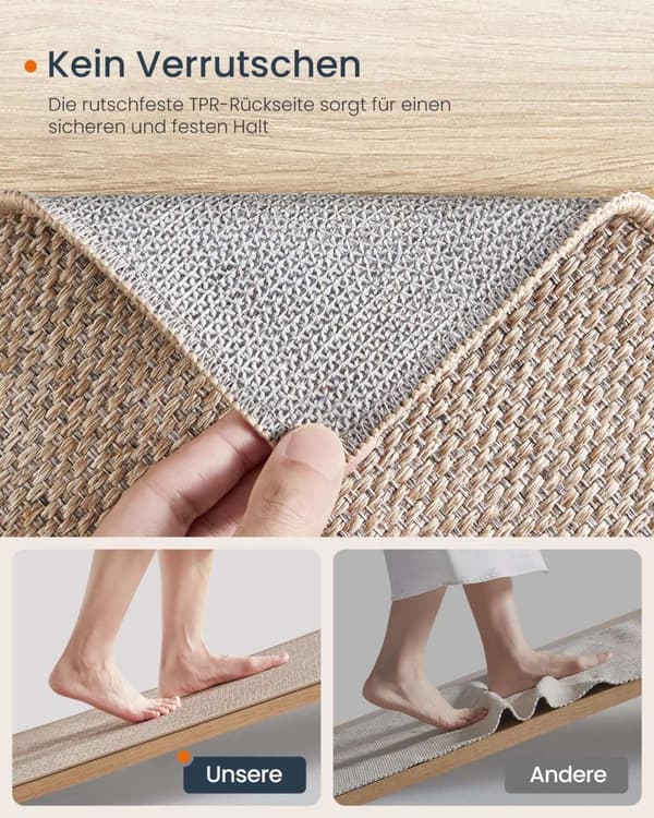 Rootz Runner Tæppe - 80 x 300 cm - Kan maskinvaskes - Camel Brown - Polyester Materiale - Filt bagside - TPR - 3,4 kg