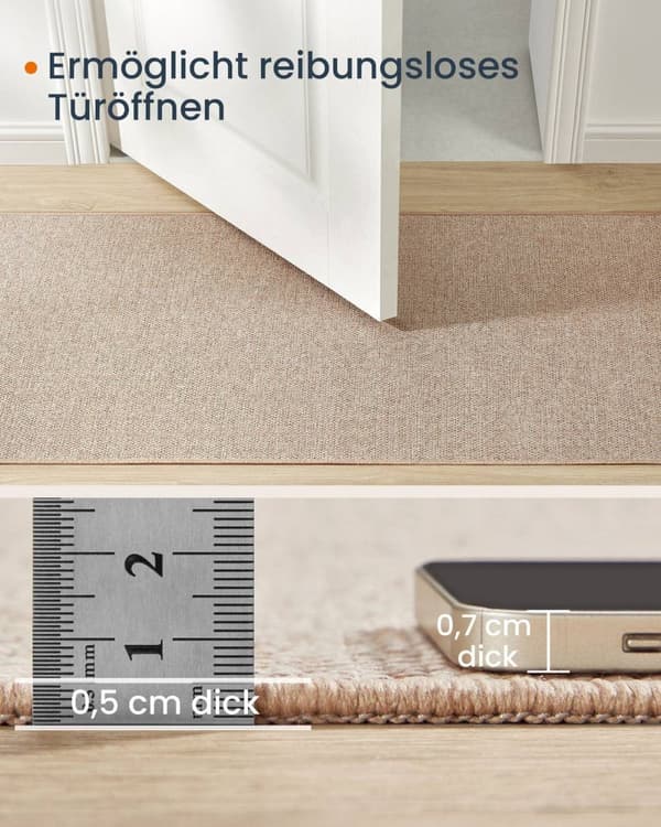 Rootz Runner Tæppe - 80 x 300 cm - Kan maskinvaskes - Camel Brown - Polyester Materiale - Filt bagside - TPR - 3,4 kg