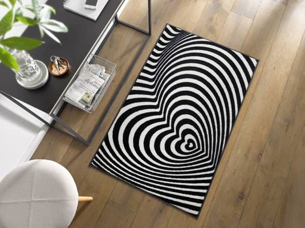 Dörrmatta Optical Love Tvättbar golvmatta 120 x 75 cm tvätt+torr DESIGN
