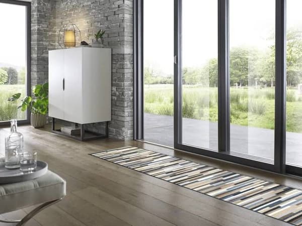 Paillasson Mikado Stripes natur Tvättbar matta i olika storlekar wash+dry Design Mått 240 x 60 cm