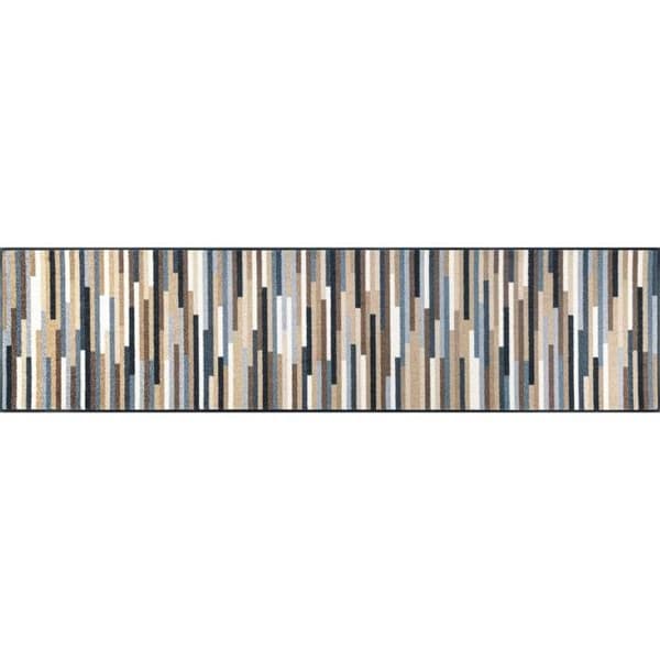 Paillasson Mikado Stripes natur Tvättbar matta i olika storlekar wash+dry Design Mått 240 x 60 cm