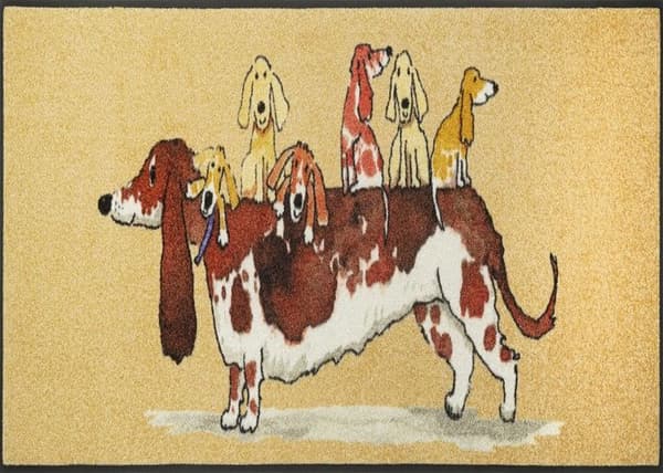 Paillasson Woof Buddies 180 x 60 cm golvmatta tvättbar wash+dry Design