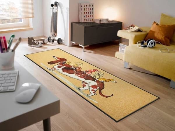 Paillasson Woof Buddies 180 x 60 cm golvmatta tvättbar wash+dry Design