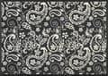 Miniatyrbild 3 av 3: Folk Paisley Dörrmatta Tvättbar Golvmatta 75 x 50 cm tvätt+torr DESIGN