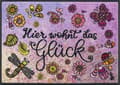 Miniatyrbild 3 av 3: Dörrmatta Hier wohnt das Glück Tvättbar golvmatta 75 x 50 cm tvätt+torr DESIGN