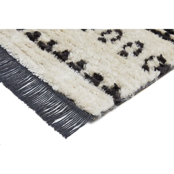 Rootz Geometrisk Frynsetæppe - Elegant blødt tæppe - Luksuriøs polyestermåtte - Forbedrer rumatmosfæren - 200 cm x 150 cm