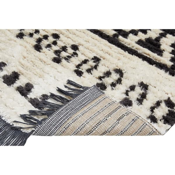 Rootz Geometrisk Frynsetæppe - Elegant blødt tæppe - Luksuriøs polyestermåtte - Forbedrer rumatmosfæren - 200 cm x 150 cm