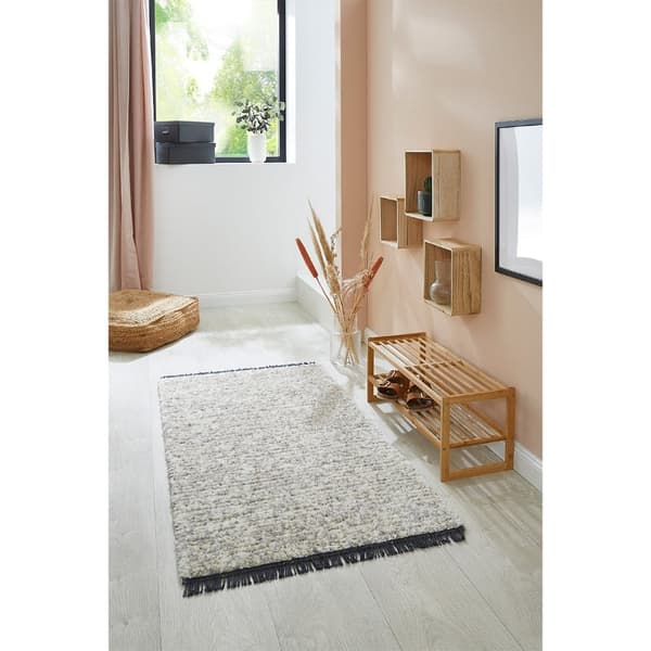 Rootz moderni geometrinen matto - Pehmeän alueen matto - Koristeellinen hapsutettu matto - Ylellinen pehmeys - 120cm x 180cm