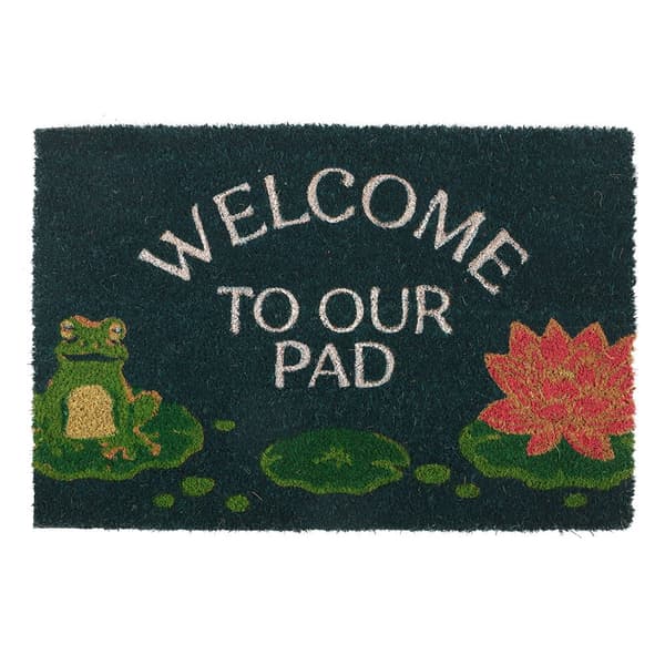 Something Different Welcome To Our Pad Door Mat Blue/White/Green One Size