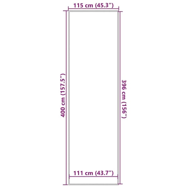 vidaXL Dørmåtte Sort 115x400 cm