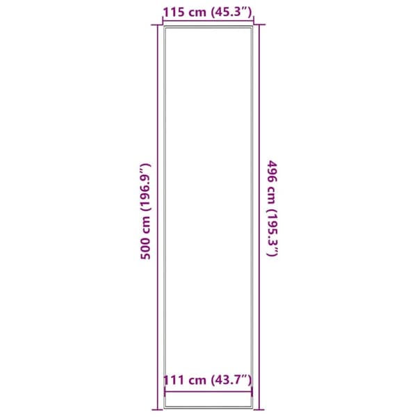 vidaXL Ovimatto musta 115x500 cm