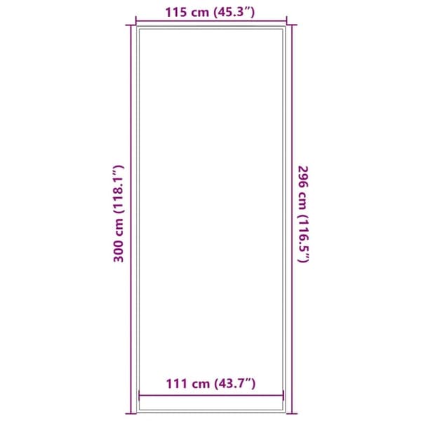 vidaXL Dørmatte Svart 115x300 cm