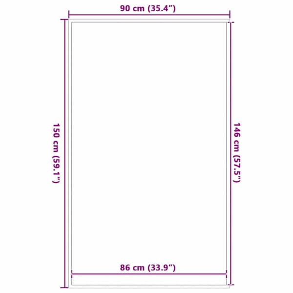 vidaXL Dørmåtte Sort 90x150 cm