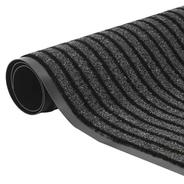 vidaXL Dørmåtte Stribe Sort og Grå 115x200 cm