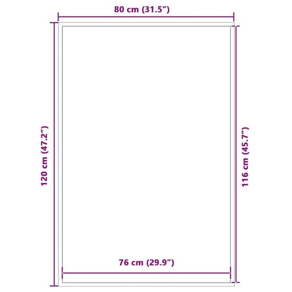 vidaXL Dørmatte svart 80x120 cm