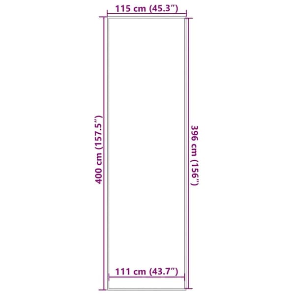 vidaXL Dørmatte Svart 115x400 cm