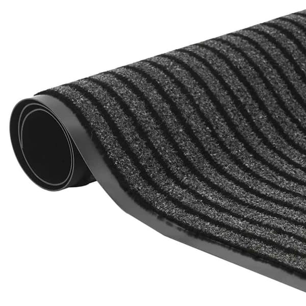 vidaXL Dørmatte Stripe Svart og Grå 115x400 cm