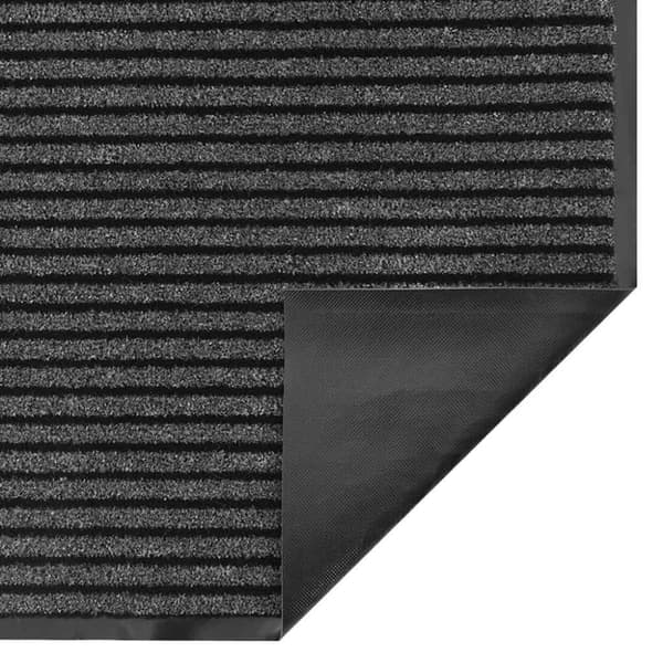 vidaXL Dørmatte Stripe Svart og Grå 115x400 cm