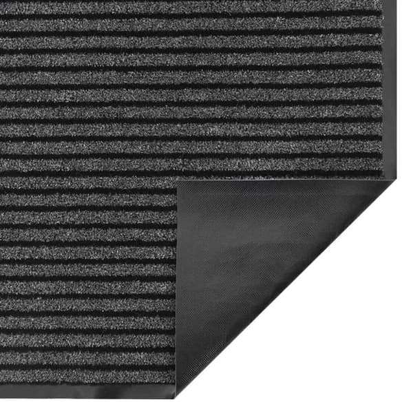 vidaXL Dørmatte Stripe Sort og Grå 115x200 cm
