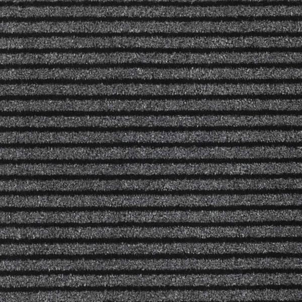 vidaXL Dørmatte Stripe Sort og Grå 115x200 cm