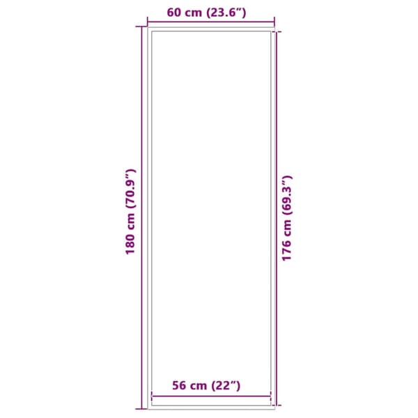 vidaXL Ovimatto musta 60x180 cm