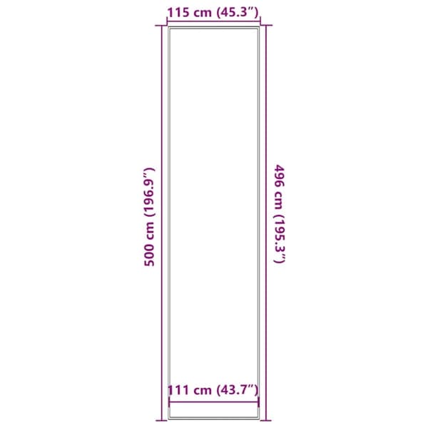 vidaXL Ovimatto harmaa 115x500 cm