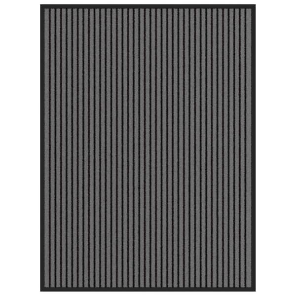 vidaXL Dørmåtte Stribe Sort og Grå 90x120 cm
