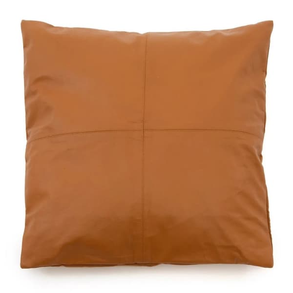 Rootz Four Panel Leather Cushion Cover - Läderkuddfäste - Styliskt läderskydd - Chic textur - 60 cm x 60 cm